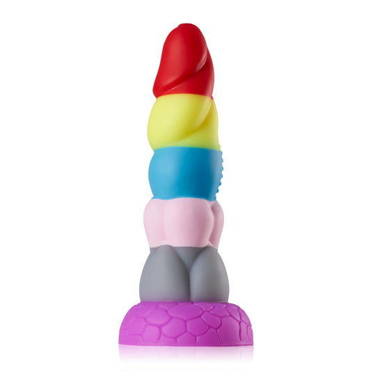 Rainbow dildo large with suction cup