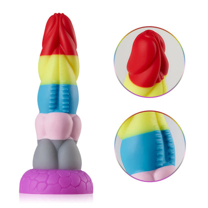 Dildo arcobaleno grande con ventosa