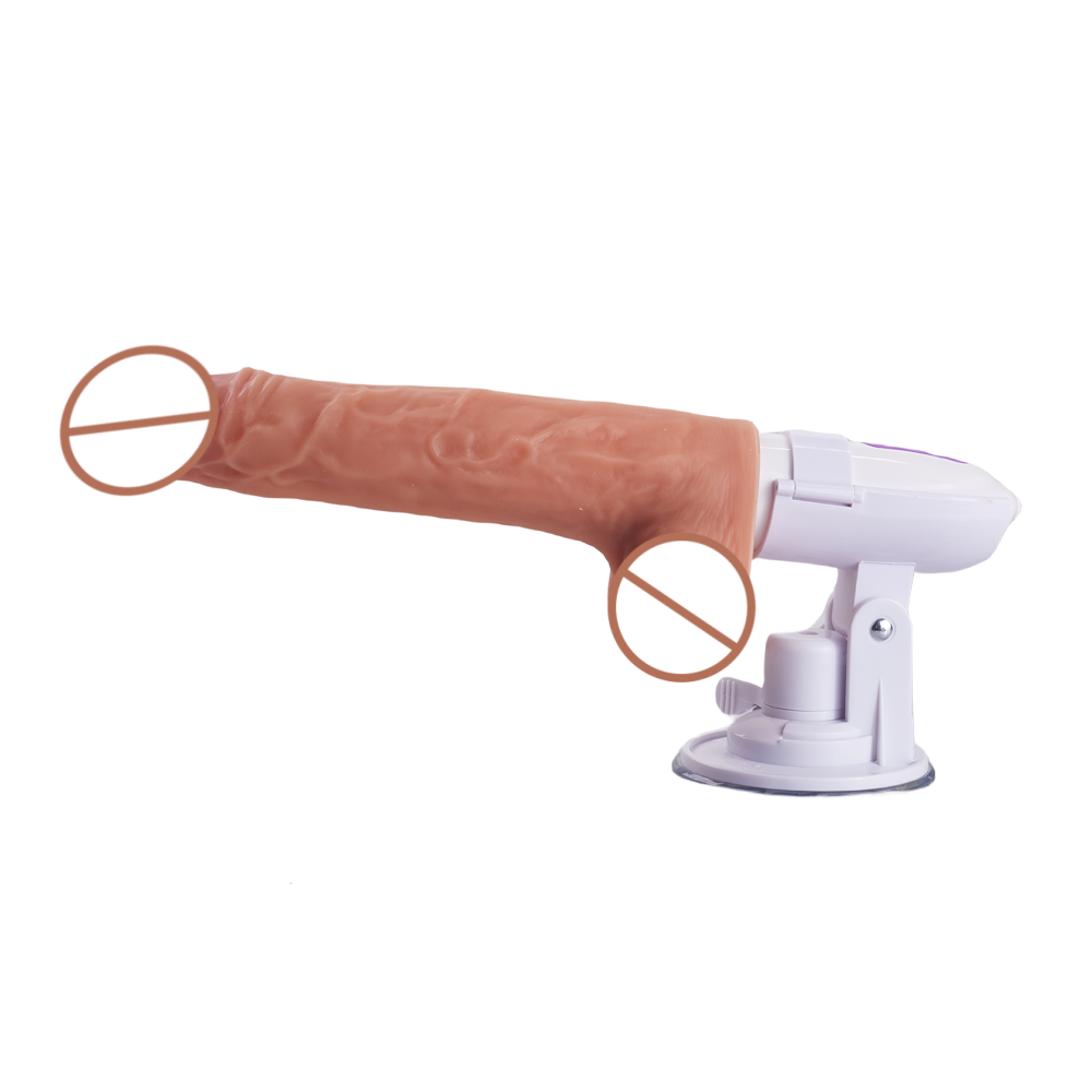 4-in-1 multifunctionele dildo met 145 &deg; draaibare zuignap